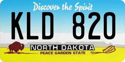 ND license plate KLD820