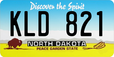 ND license plate KLD821
