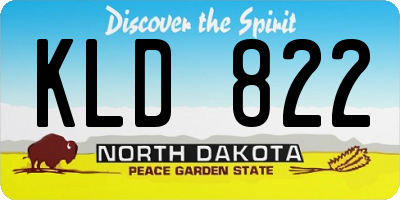 ND license plate KLD822