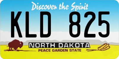 ND license plate KLD825