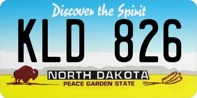 ND license plate KLD826