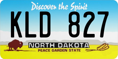 ND license plate KLD827