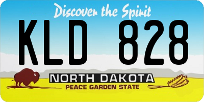 ND license plate KLD828