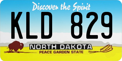 ND license plate KLD829