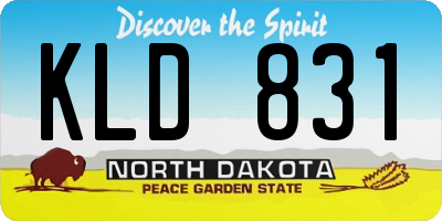 ND license plate KLD831