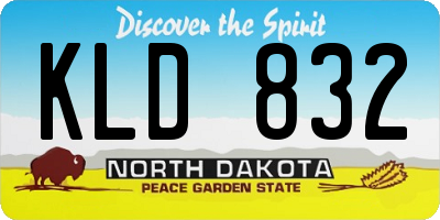 ND license plate KLD832