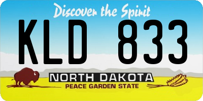 ND license plate KLD833