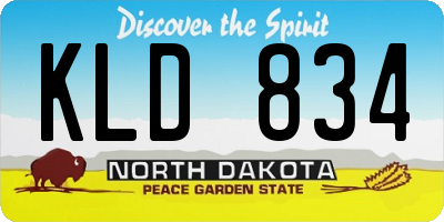 ND license plate KLD834