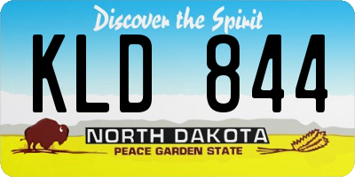ND license plate KLD844
