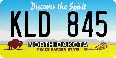 ND license plate KLD845