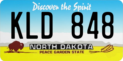 ND license plate KLD848