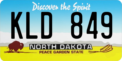 ND license plate KLD849
