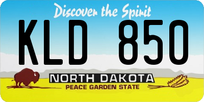 ND license plate KLD850