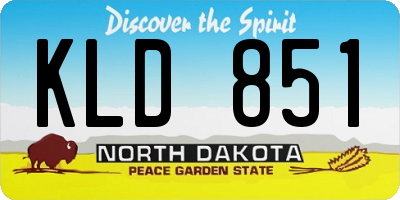 ND license plate KLD851