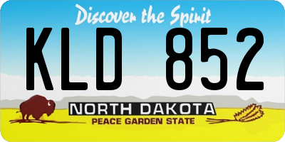ND license plate KLD852
