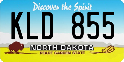 ND license plate KLD855
