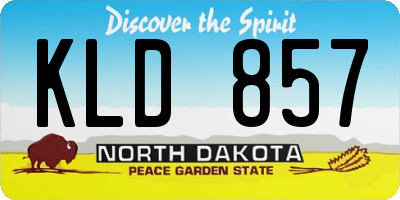 ND license plate KLD857