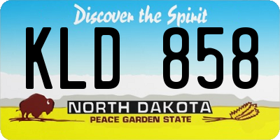 ND license plate KLD858