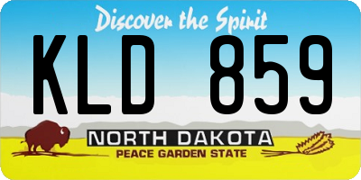 ND license plate KLD859