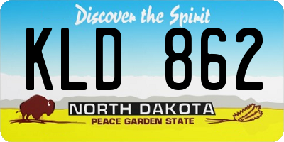 ND license plate KLD862