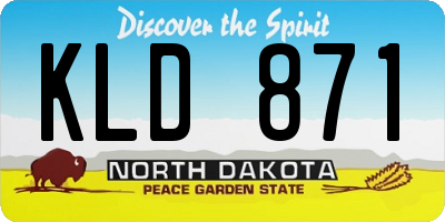 ND license plate KLD871