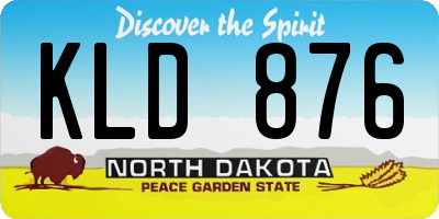 ND license plate KLD876