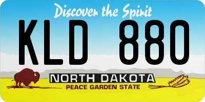 ND license plate KLD880