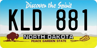 ND license plate KLD881