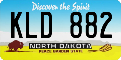 ND license plate KLD882