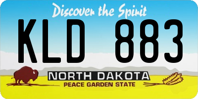 ND license plate KLD883