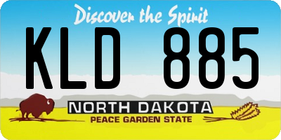 ND license plate KLD885