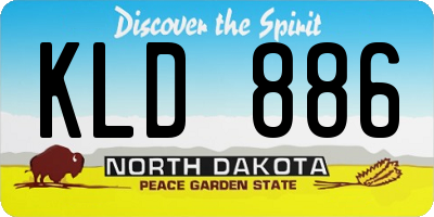 ND license plate KLD886