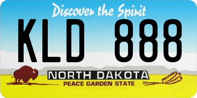 ND license plate KLD888