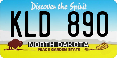 ND license plate KLD890