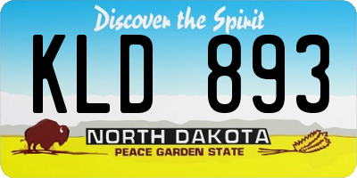 ND license plate KLD893