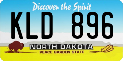 ND license plate KLD896