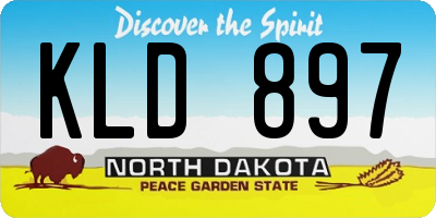 ND license plate KLD897