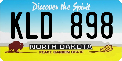 ND license plate KLD898