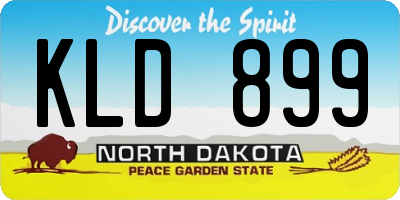ND license plate KLD899