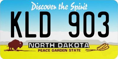 ND license plate KLD903