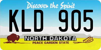 ND license plate KLD905