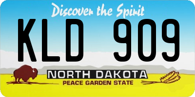 ND license plate KLD909