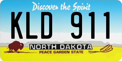 ND license plate KLD911
