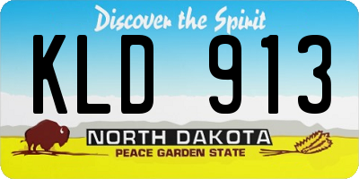 ND license plate KLD913