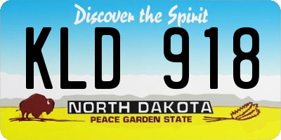 ND license plate KLD918