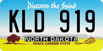 ND license plate KLD919