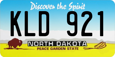 ND license plate KLD921