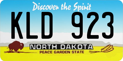 ND license plate KLD923