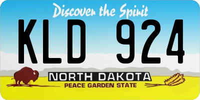 ND license plate KLD924