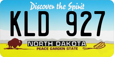 ND license plate KLD927